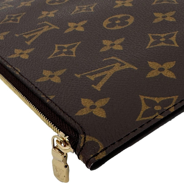 LOUIS VUITTON Pochette Wristlet Monogram Canvas Pouch Brown