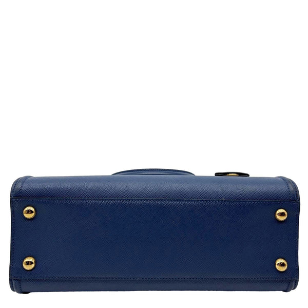 PRADA Lux Saffiano Calfskin Leather Tote Shoulder Bag Blue