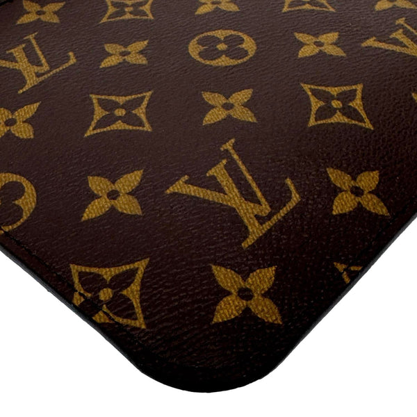 LOUIS VUITTON Pochette Wristlet Monogram Canvas Pouch Brown