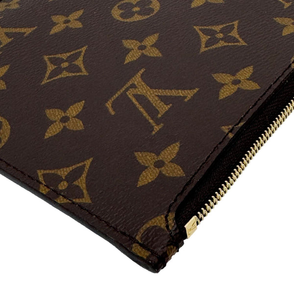 LOUIS VUITTON Pochette Wristlet Monogram Canvas Pouch Brown
