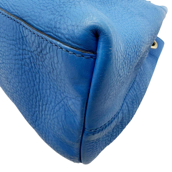 GUCCI Soho Medium Pebbled Leather Shoulder Bag Blue 308982