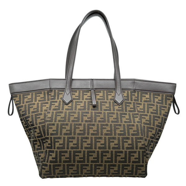 FENDI Origami Medium Jacquard FF Canvas Tote Shoulder Bag Brown