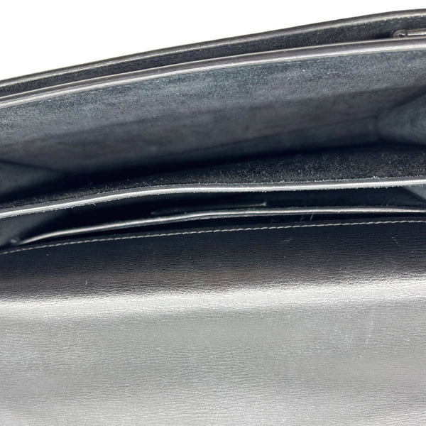 YVES SAINT LAURENT Sunset Monogram Leather Shoulder Bag Black