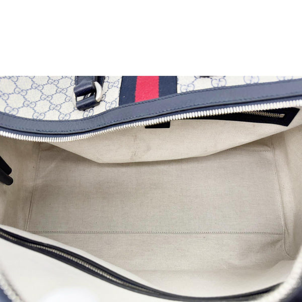 GUCCI Savoy Large GG Supreme Canvas Duffle Bag Navy Blue 724612