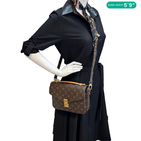 LOUIS VUITTON Metis Pochette Monogram Canvas Crossbody Bag Brown