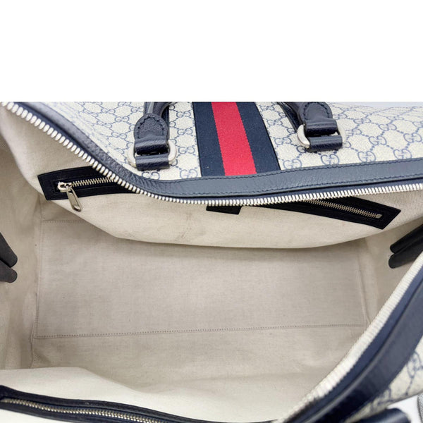GUCCI Savoy Large GG Supreme Canvas Duffle Bag Navy Blue 724612
