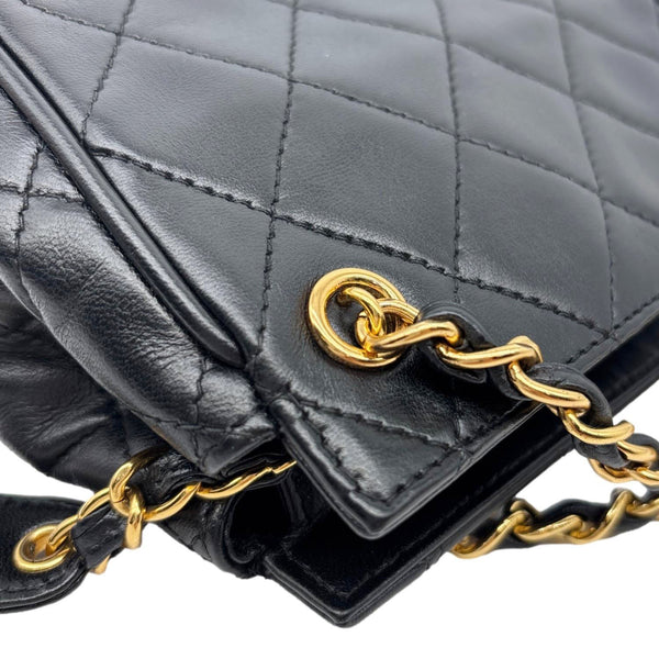 CHANEL Vintage Mini Quilted Quilted Lambskin Leather Tote Bag Black
