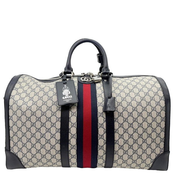 GUCCI Savoy Large GG Supreme Canvas Duffle Bag Navy Blue 724612