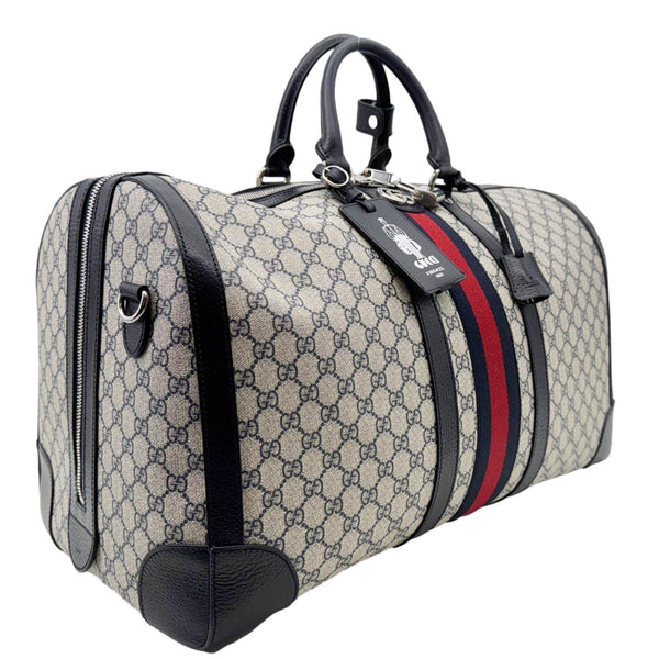 GUCCI Savoy Large GG Supreme Canvas Duffle Bag Navy Blue 724612