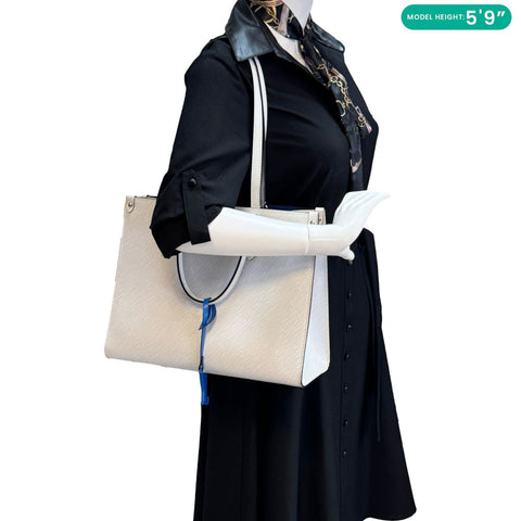 LOUIS VUITTON Onthego MM Epi Leather Tote Shoulder Bag Off White
