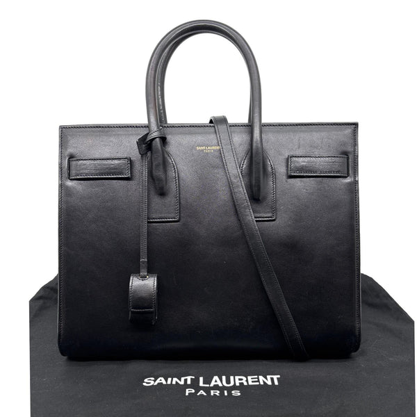YVES SAINT LAURENT Sac De Jour Small Calfskin Leather Tote Bag Black