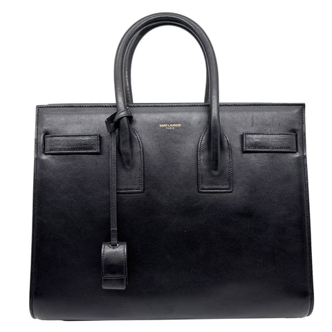 YVES SAINT LAURENT Sac De Jour Small Calfskin Leather Tote Bag Black