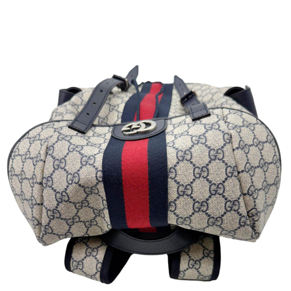 GUCCI Ophidia Medium GG Supreme Canvas Backpack Navy Blue 598140