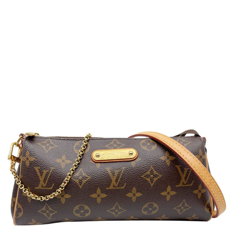 LOUIS VUITTON Pochette Eva Monogram Canvas Crossbody Bag Brown