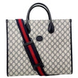 GUCCI Interlocking G Medium GG Supreme Canvas Tote Bag Navy Blue 674148