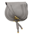 CHLOE Marcie Medium Pebbled Leather Saddle Crossbody Bag Grey