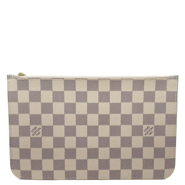 LOUIS VUITTON Neverfull Damier Azur Pochette Wristlet White