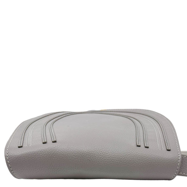 CHLOE Marcie Medium Pebbled Leather Saddle Crossbody Bag Grey
