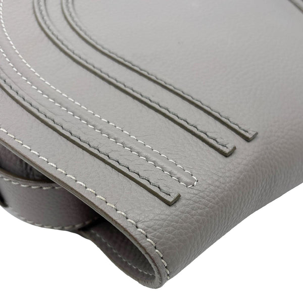 CHLOE Marcie Medium Pebbled Leather Saddle Crossbody Bag Grey