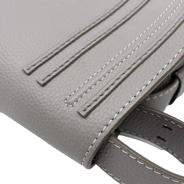 CHLOE Marcie Medium Pebbled Leather Saddle Crossbody Bag Grey