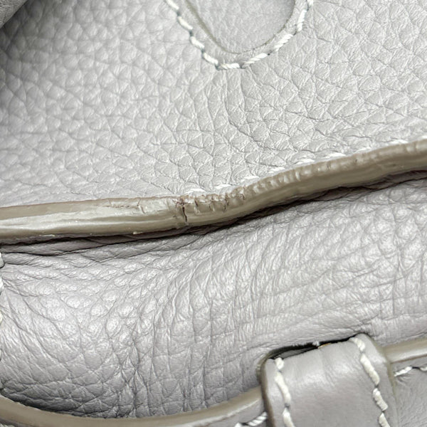 CHLOE Marcie Medium Pebbled Leather Saddle Crossbody Bag Grey