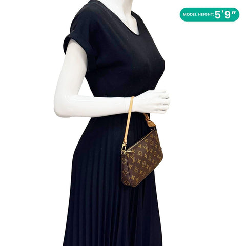 LOUIS VUITTON Pochette Accessoires Monogram Canvas Shoulder Bag Brown