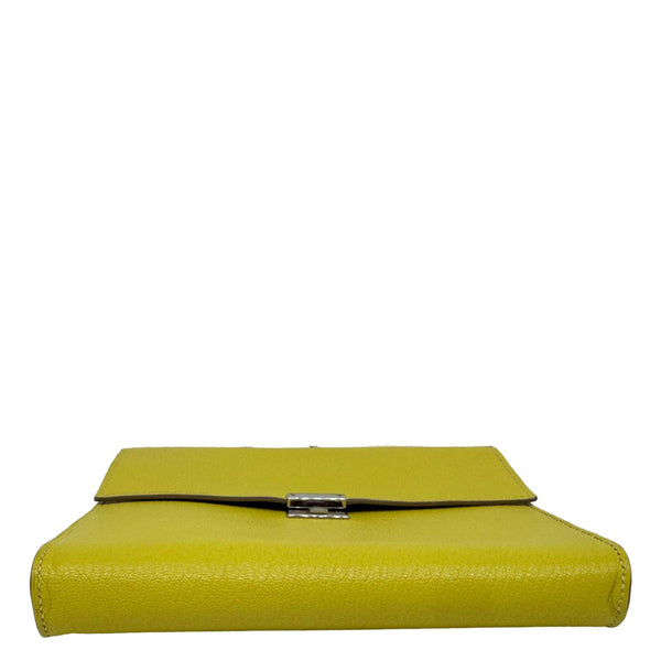 HERMES Clic 16 Epsom Leather Wallet on Strap Yellow