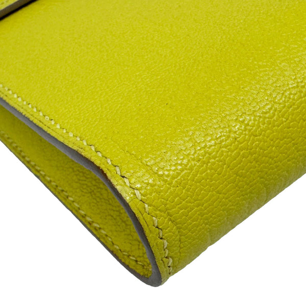 HERMES Clic 16 Epsom Leather Wallet on Strap Yellow