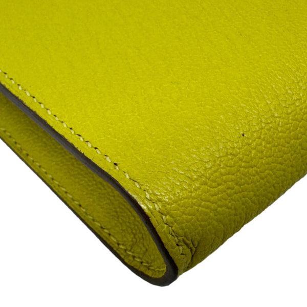 HERMES Clic 16 Epsom Leather Wallet on Strap Yellow