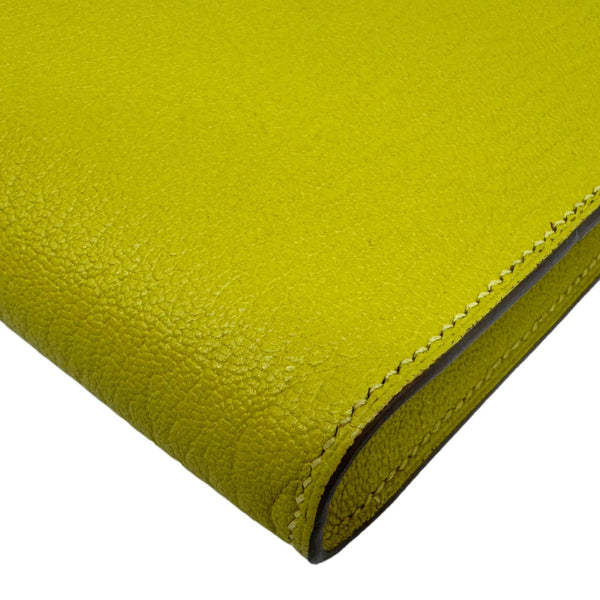 HERMES Clic 16 Epsom Leather Wallet on Strap Yellow