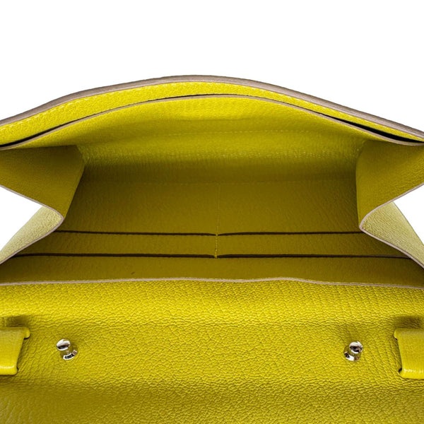 HERMES Clic 16 Epsom Leather Wallet on Strap Yellow