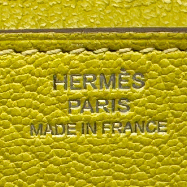 HERMES Clic 16 Epsom Leather Wallet on Strap Yellow