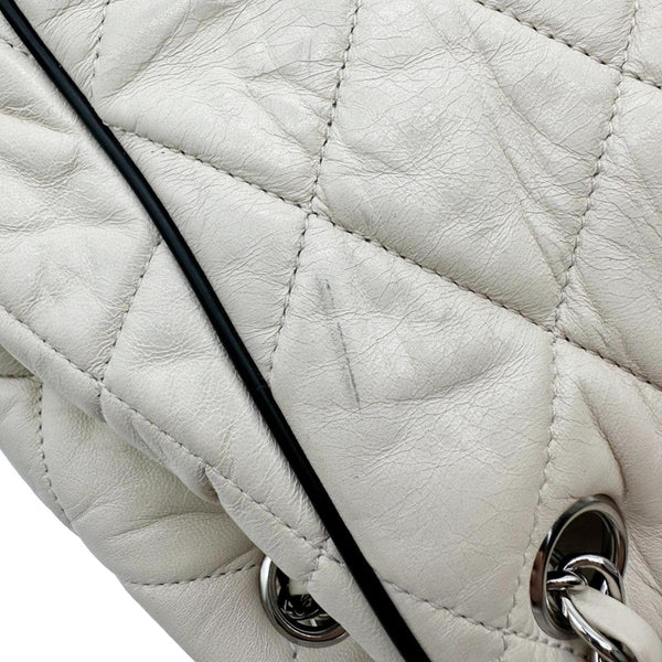 CHANEL Reissue East West Accordion Flap Quilted Calfskin Leather Shoulder Bag Ivory
