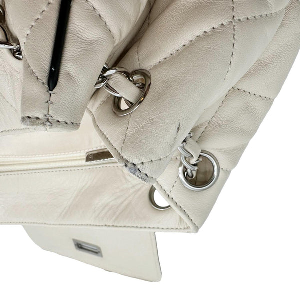 CHANEL Reissue East West Accordion Flap Quilted Calfskin Leather Shoulder Bag Ivory