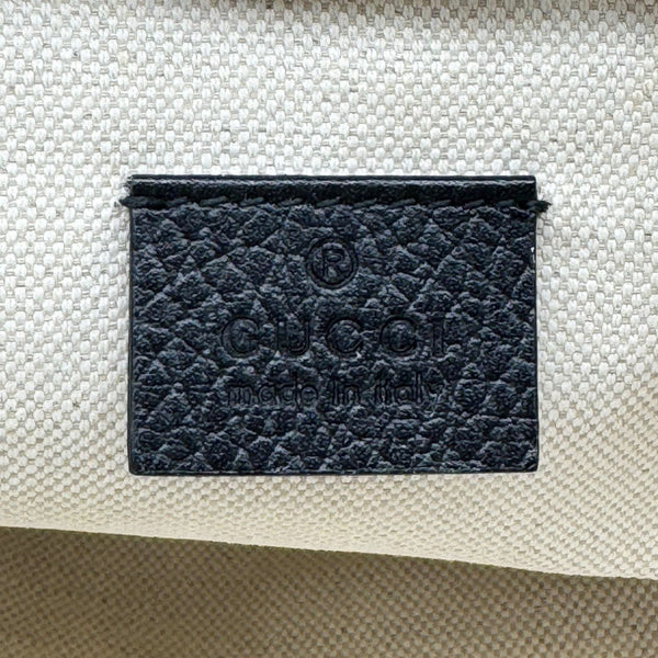 Gucci Sylvie Web Small Kingsnake Print Grained Calfskin Leather Camera Bag Black 453565
