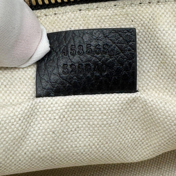 Gucci Sylvie Web Small Kingsnake Print Grained Calfskin Leather Camera Bag Black 453565