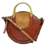 CHLOE Pixie Small Calfskin Suede Leather Crossbody Bag Brown