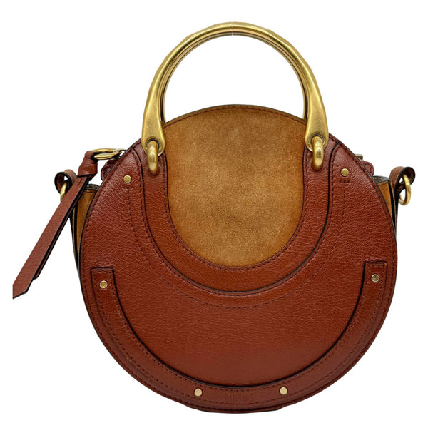 CHLOE Pixie Small Calfskin Suede Leather Crossbody Bag Brown