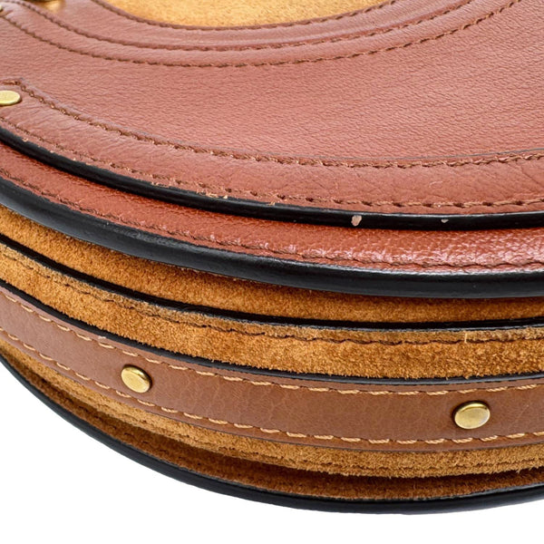 CHLOE Pixie Small Calfskin Suede Leather Crossbody Bag Brown