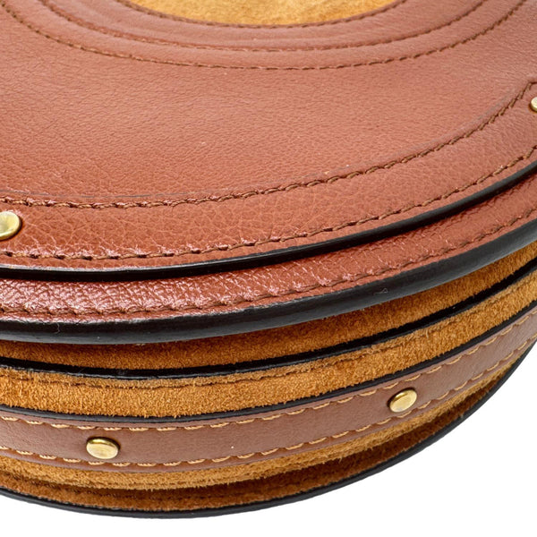 CHLOE Pixie Small Calfskin Suede Leather Crossbody Bag Brown