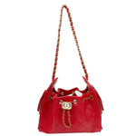 CHANEL 25 Mini Quilted Caviar Leather Hobo Bag Red