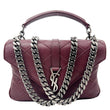 YVES SAINT LAURENT College Medium Diamond Quilted Leather Crossbody Bag Bordeaux