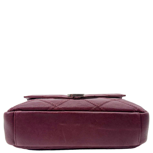 YVES SAINT LAURENT College Medium Diamond Quilted Leather Crossbody Bag Bordeaux