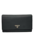 PRADA Continental Flap Tessuto Nylon Wallet Black