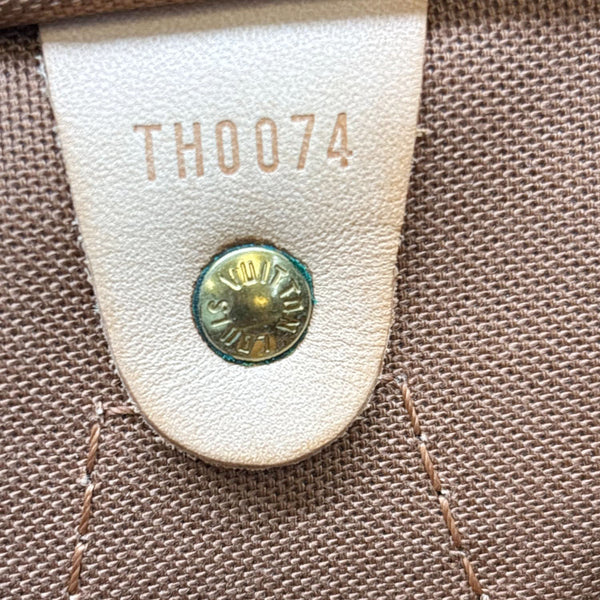 LOUIS VUITTON Speedy 35 Monogram Canvas Satchel Bag Brown
