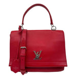 LOUIS VUITTON Lockme II Leather Top Handle Shoulder Bag Red