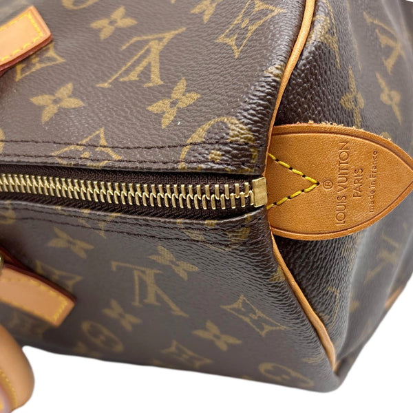 LOUIS VUITTON Speedy 35 Monogram Canvas Satchel Bag Brown
