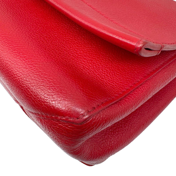 LOUIS VUITTON Lockme II Leather Top Handle Shoulder Bag Red