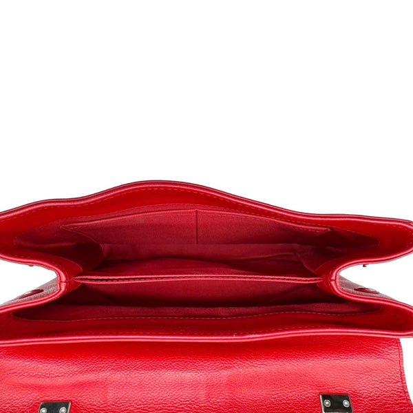 LOUIS VUITTON Lockme II Leather Top Handle Shoulder Bag Red