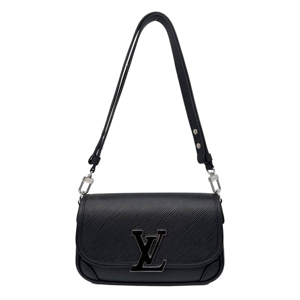 LOUIS VUITTON Buci Epi Leather Shoulder Bag Black